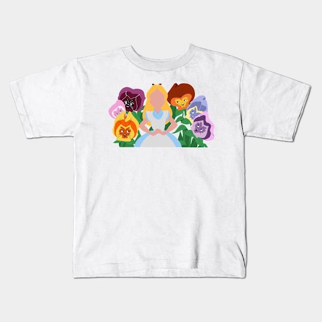 alice in the garden Kids T-Shirt by EdenAtencio04